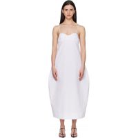 ROEhe White Bustier Volume Midi Dress 261144F054008