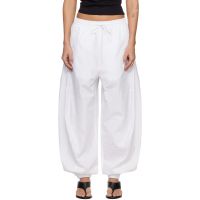ROEhe White Volume Crushed Cotton Trousers 261144F087024