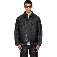 Deadwood Black Oracle Leather Jacket 261158M181019