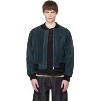 Deadwood Black Bofinger Suede Bomber Jacket 261158M181022