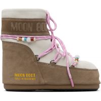 Guest in Residence Off White & Taupe Moon Boot Edition Icon Low Beaded Suede Boots 261173M255003