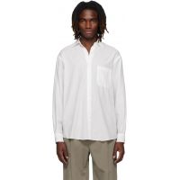 YOKE White Cotton Silk Lawn Loosed Shirt 261199M192000