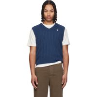 Polo Ralph Lauren Navy Cable-Knit Cotton Sweater Vest 261213M185009