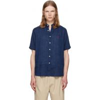 Polo Ralph Lauren Navy Linen Short Sleeve Sport Shirt 261213M192002