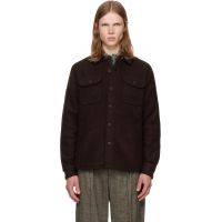 Polo Ralph Lauren Brown Felted Wool Long Sleeve Overshirt 261213M192025