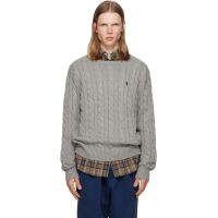 Polo Ralph Lauren Gray Cable-Knit Cotton Sweater 261213M201005