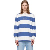 Polo Ralph Lauren White & Navy Classic Fit Khaki-Collar Rugby Shirt 261213M212000