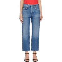 AGOLDE Blue 90s Crop Mid Rise Straight Jeans 261214F069039