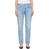 AGOLDE Blue Romney Mid Rise Straight Leg Jeans 261214F069086