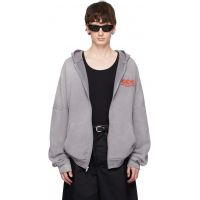 WILLY CHAVARRIA Gray CCC Hooligan Zip Through Hoodie 261232M202041