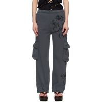 Collina Strada Gray Charcoal Daisies Lounge Pants 261236F086002
