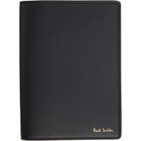 Paul Smith Black Signature Stripe Interior Leather Passport Holder 261260M162001