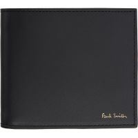 Paul Smith Black Leather Signature Stripe Interior Billfold Wallet 261260M164006
