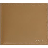 Paul Smith Brown Leather Signature Stripe Interior Billfold Coin Wallet 261260M164007