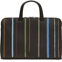 Paul Smith Brown Painted Stripe Slim Leather Folio Briefcase 261260M167000