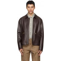 Paul Smith Brown Nappa Leather Jacket 261260M181002