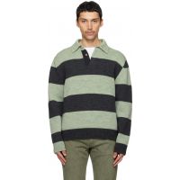 Paul Smith Green & Gray Block Stripe Polo 261260M212002