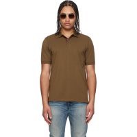 Paul Smith Khaki Cotton Artist Stripe Placket Polo Shirt 261260M212003