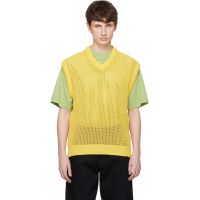 Vowels Yellow Knitted Vest 261326M206001