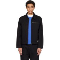 Merz b. Schwanen Black Zipped Twill Jacket 261328M180000