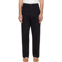 Merz b. Schwanen Black 1920s Cotton Twill Worker Chino Trousers 261328M191001
