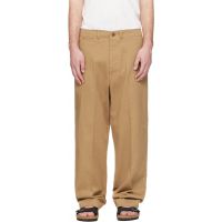 Merz b. Schwanen Tan 1920s Cotton Twill Worker Chino Trousers 261328M191002