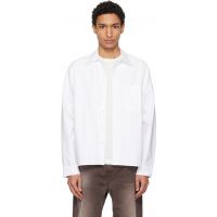 Merz b. Schwanen White Modern-Cut Cotton Oxford Long Sleeve Shirt 261328M192000