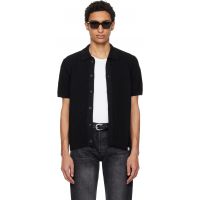 Merz b. Schwanen Black 1961 Ribbed Cotton Knit Shirt 261328M192007