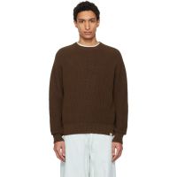 Merz b. Schwanen Brown Sturdy Ribbed Cotton Sweater 261328M201003
