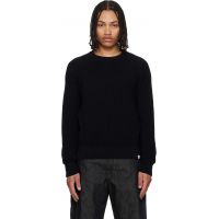 Merz b. Schwanen Black Sturdy Ribbed Cotton Sweater 261328M201004