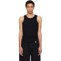 Merz b. Schwanen Black Iconic Ribbed Cotton Tank Top 261328M214000
