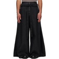 LUU DAN Black Tie Maxi Jeans 261331M186005