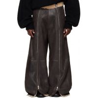 LUU DAN SSENSE Exclusive Brown Shearling Flight Pants 261331M189001