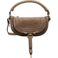 Chloe Taupe Suede Leather Mini Marcie Shoulder Bag 261338F048000