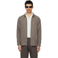 POST Archive FACTION (PAF) Taupe Zip Shirt 261351M192007