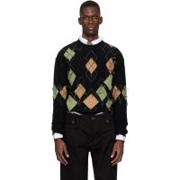 Andersson Bell Black Tom Argyle Crew-Neck Sweater 261375M201000