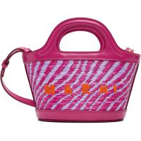 Marni Pink Wavy Raffia-Effect Tropicalia Micro Tote 261379F049016