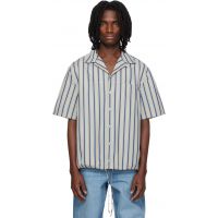 Marni Multicolor Striped Drawstring Hem Cotton Shirt 261379M192033