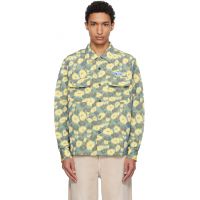 Marni Green & Yellow Linen Blend Blurry Floral Print Shirt 261379M192035