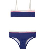 Marni Kids Navy Printed-Logo Bikini 261379M705005