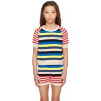 Marni Kids Multicolor Short-Sleeved Mixed Stripes Sweater 261379M720007