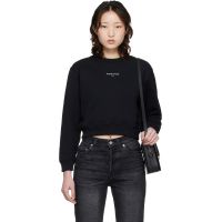 Black Maison Kitsune Paris Cropped Sweatshirt 261389F098008