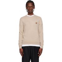 Maison Kitsune Beige Fox Head Merino Regular Sweater 261389M201007