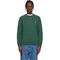 Maison Kitsune Green Fox Head Regular Sweatshirt 261389M204026