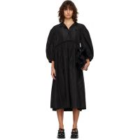 Simone Rocha Black Embellished Signature Smock Shirt Midi Dress 261405F054009