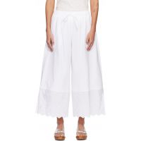 Simone Rocha White Cropped Trim Easy Trousers 261405F087001