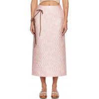 Simone Rocha Pink Quilted Offset Pencil Midi Skirt 261405F092006