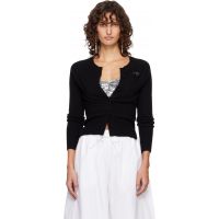 Simone Rocha Black Embellished Relaxed Cashmere Cardigan 261405F095004
