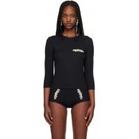 Simone Rocha Black Embellished Underpinning T-shirt 261405F110002