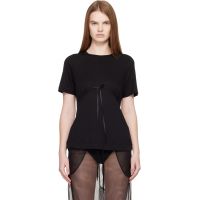 Simone Rocha Black Gathered Bust Bow T-shirt 261405F110006